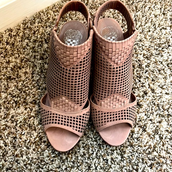 Vince Camuto Blush Pink Open-toe Booties - Picture 1 of 3